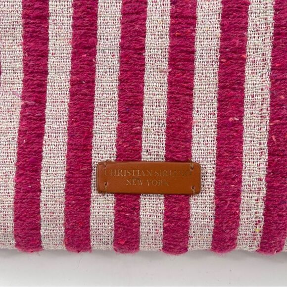 Christian Siriano Women’s Pink Creme Stripe Double Handle Large Terry Cloth Tote - Picture 4 of 10